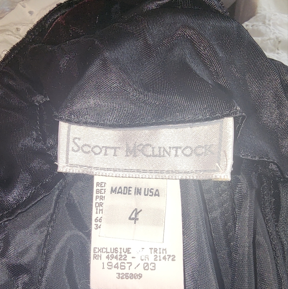 Scott McClintock Dress Vintage Velvet Faux Pearl And Lace Choker Black Size 4 - Picture 14 of 14